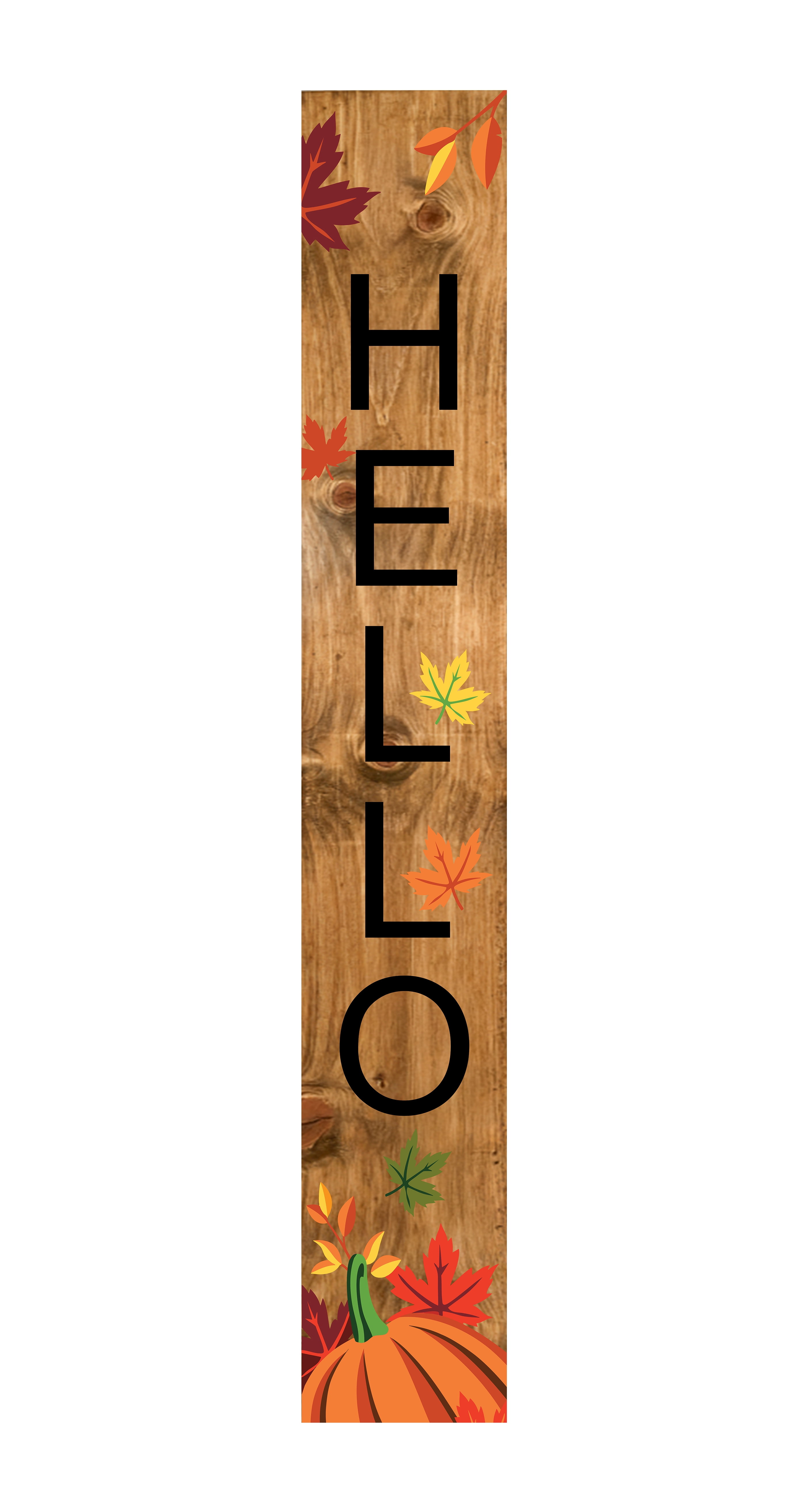 Calloway Mills 118125907 Hello Pumpkin Spice Porch Leaner, 59" x 7.25"