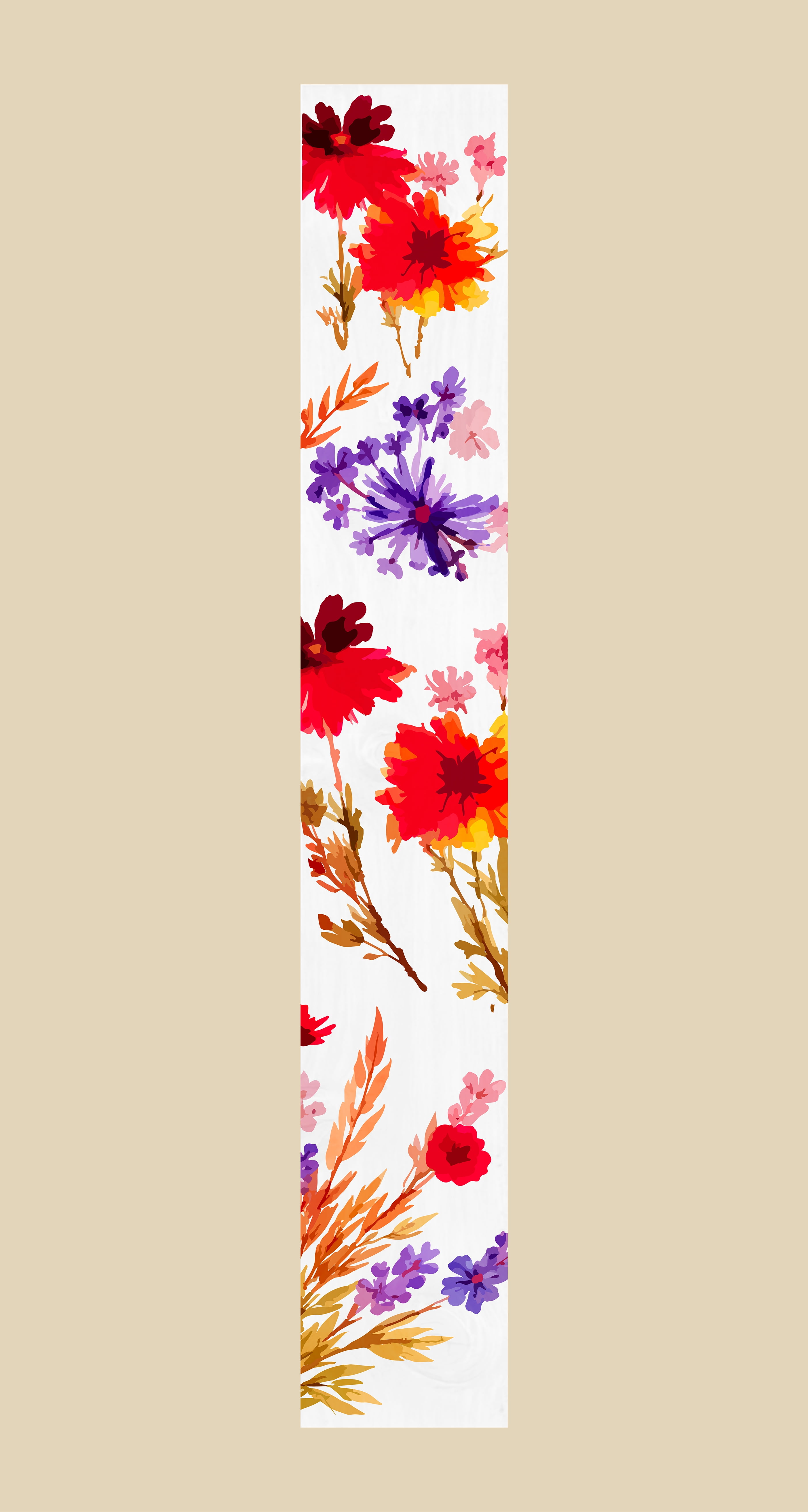Calloway Mills 118165907 Wildflower White Hello Porch Leaner, 59" x 7.25"