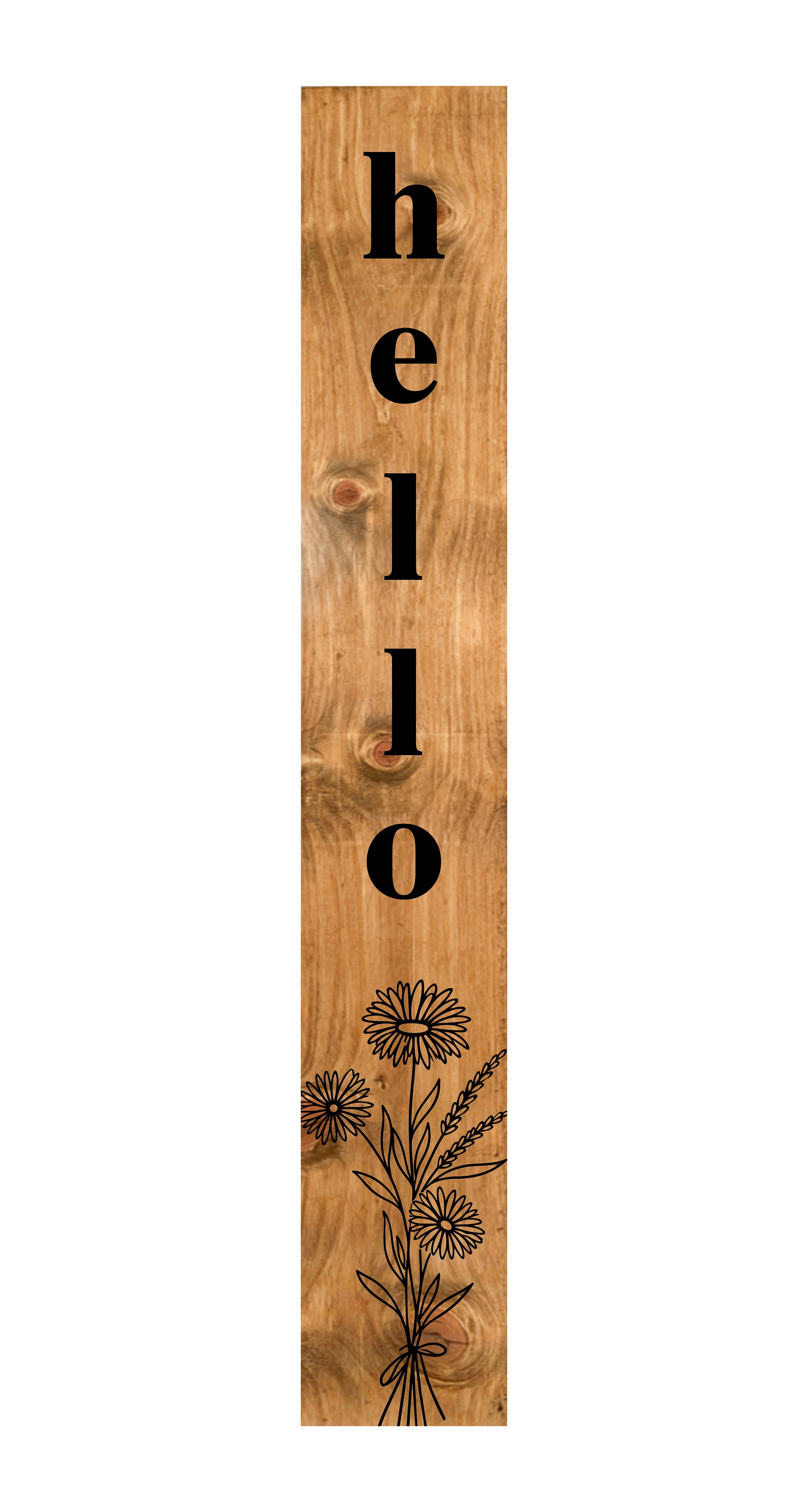 Calloway Mills 118175907 Wildflower Black Hello Porch Leaner, 59" x 07"