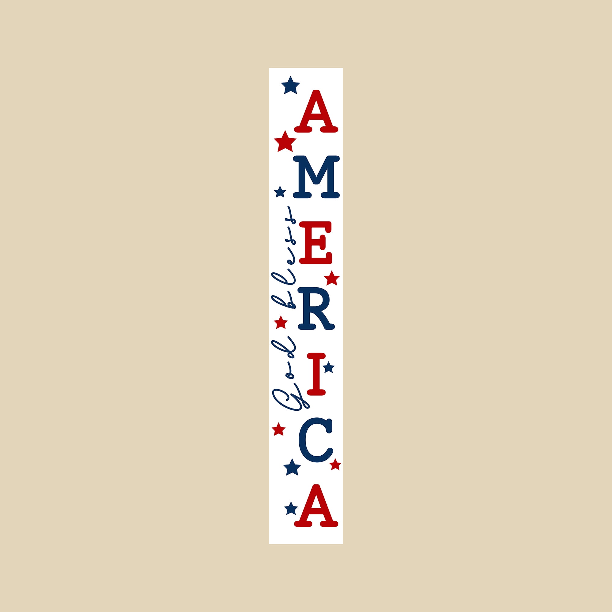 Calloway Mills 118824707 God Bless America White Porch leaner, 47" x 07"