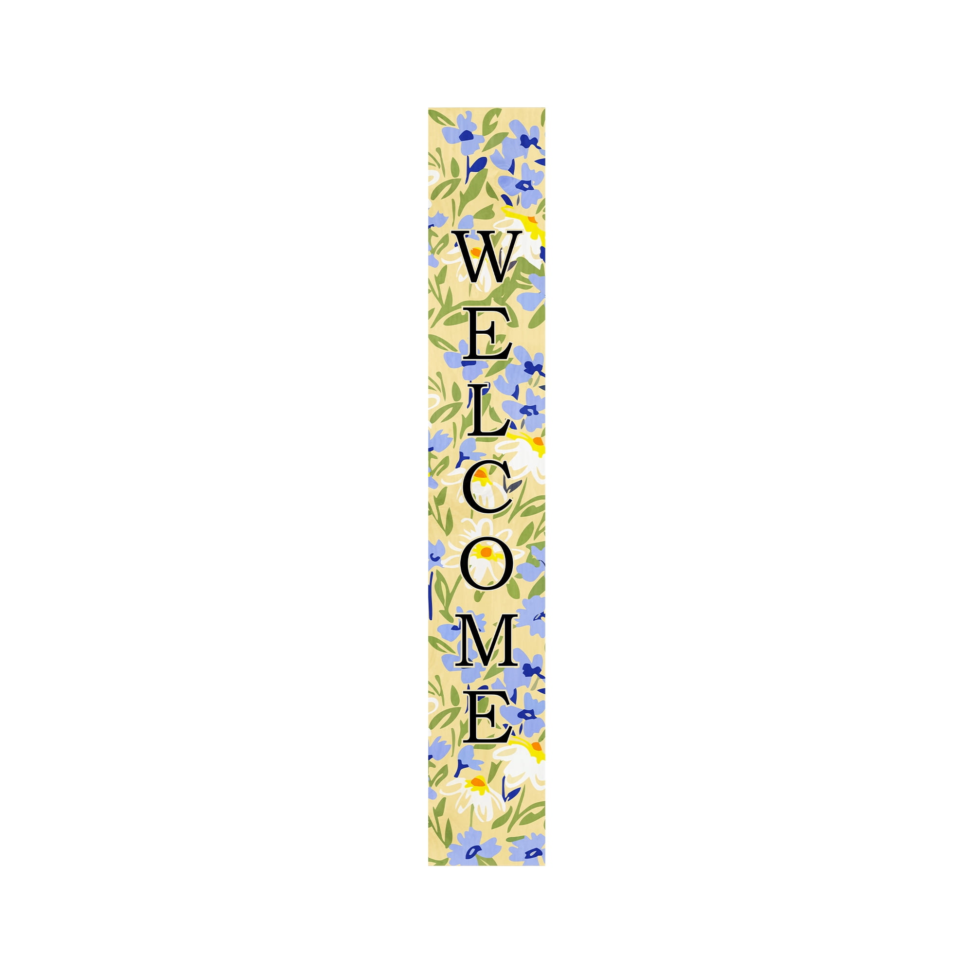 Calloway Mills 119195907 Blooming Meadow Black Welcome Porch leaner, 59" x 07"