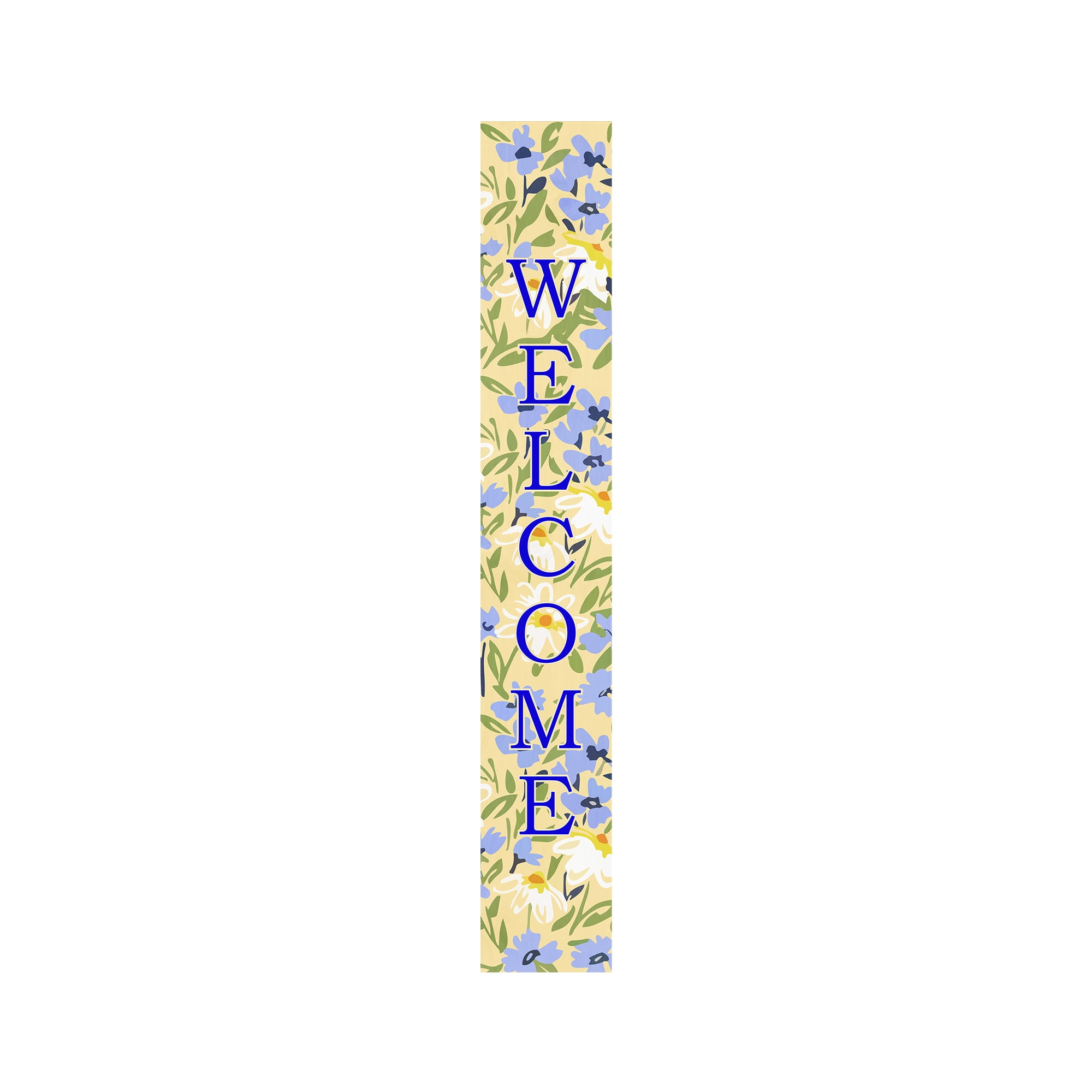 Calloway Mills 119204707 Blooming Meadow Blue Welcome Porch leaner, 47" x 07"