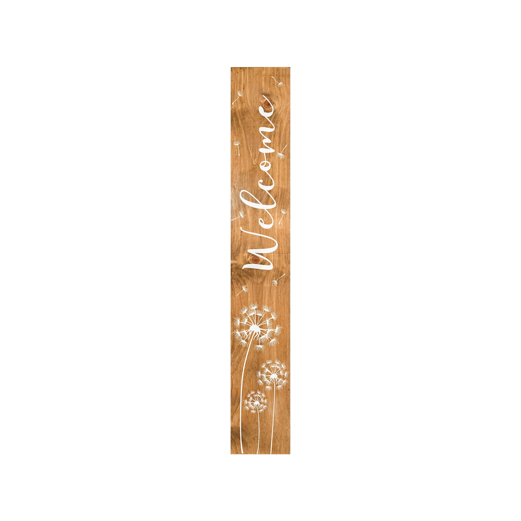 Calloway Mills 119274707 White Dandelion Welcome Porch Leaner, 47" x 07"