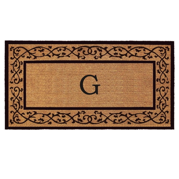 Calloway Mills 120073672G 3 x 6 ft. Abbington Monogram Rectangular Doormat, Natural & Black - Letter G