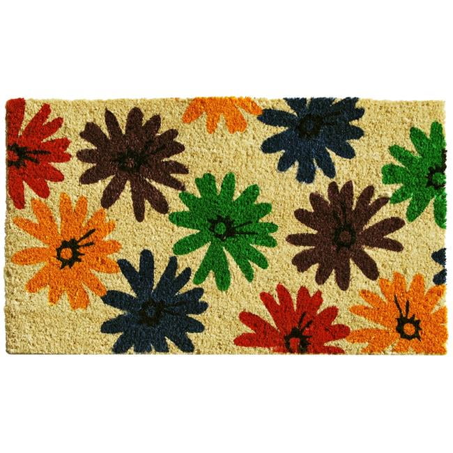 Colorful Multicolor Coir Rectangular Outdoor Doormat