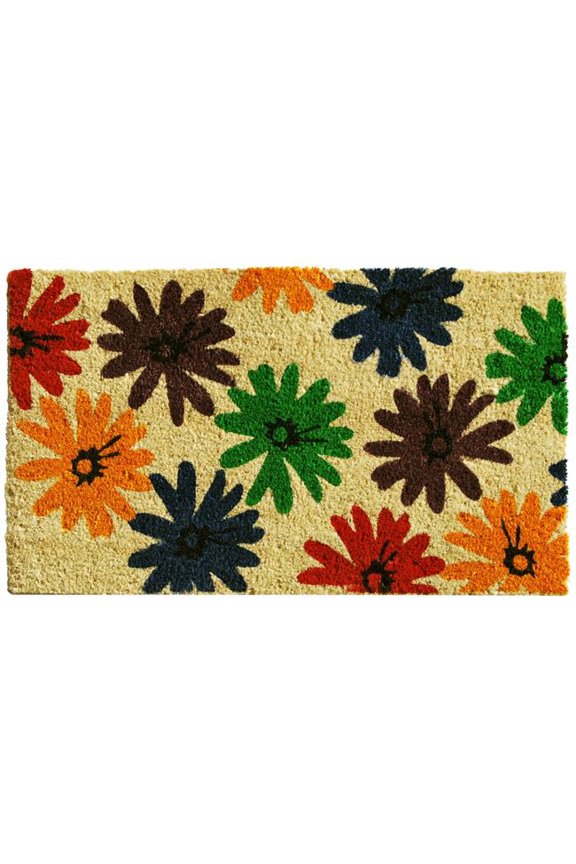 121371729 17 x 29 in. Colorful Daisies Rectangular Doormat, Multi Color