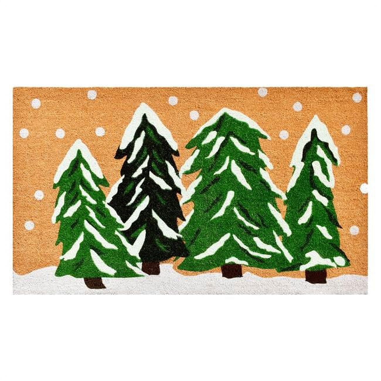 Winter Wonderland Coir Christmas Tree Outdoor Doormat 24" x 36"