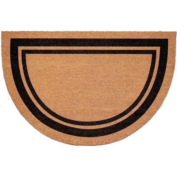 Calloway Mills 152961729HC NP Half Circle Black Border 17" x 29" Doormat