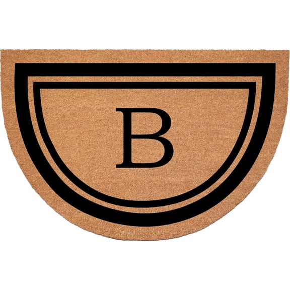 Calloway Mills 152961830HC B Half Circle Black Border 18" x 30" Monogram Doormat (Letter B)