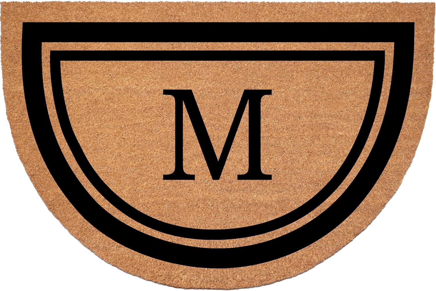 Calloway Mills 152961830HC M Half Circle Black Border 18" x 30" Monogram Doormat (Letter M)
