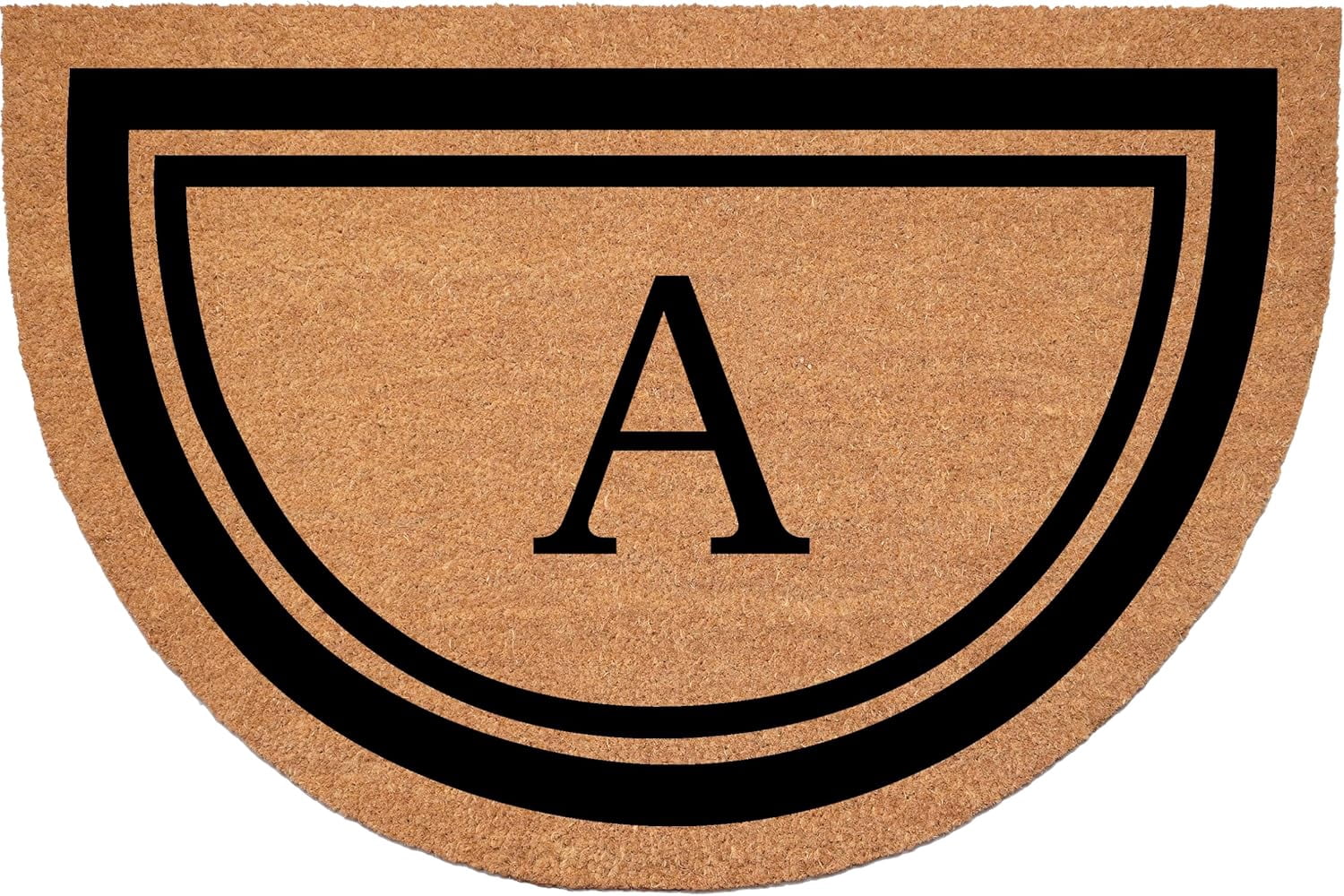 Calloway Mills 152962436HC A Half Circle Black Border 24" x 36" Monogram Doormat (Letter A)