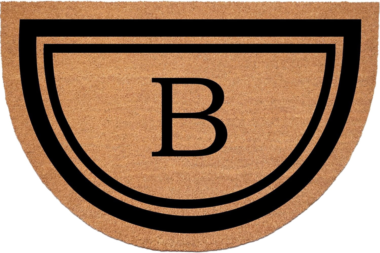 Calloway Mills 152962436HC B Half Circle Black Border 24" x 36" Monogram Doormat (Letter B)