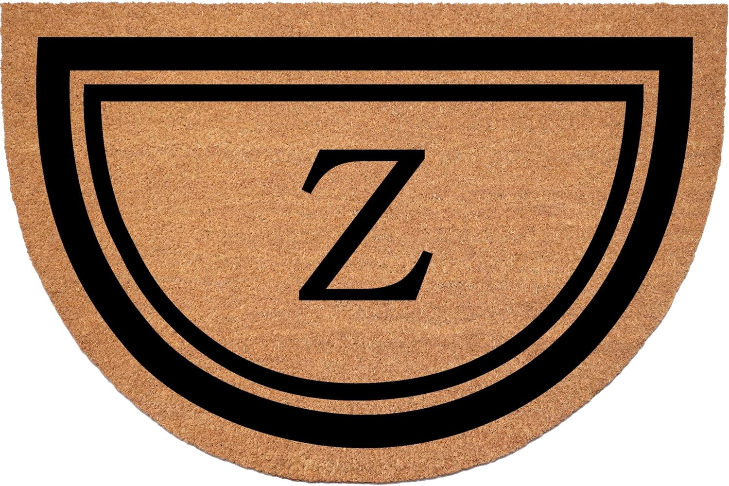 Calloway Mills 152962436HC Z Half Circle Black Border 24" x 36" Monogram Doormat (Letter Z)