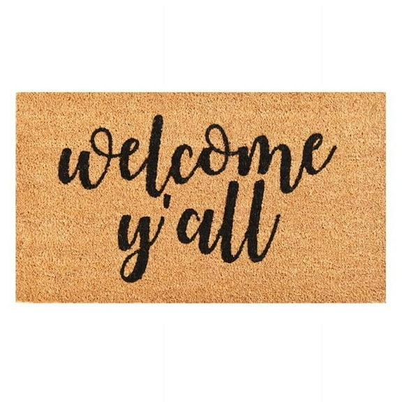 Calloway Mills 17 x 29 in. Welcome You All Rectangular Doormat, Natural & Black