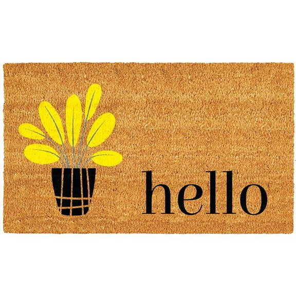 Calloway Mills 17 x 29 in. Yellow Bouquet Rectangular Doormat - Natural, Black & Yellow