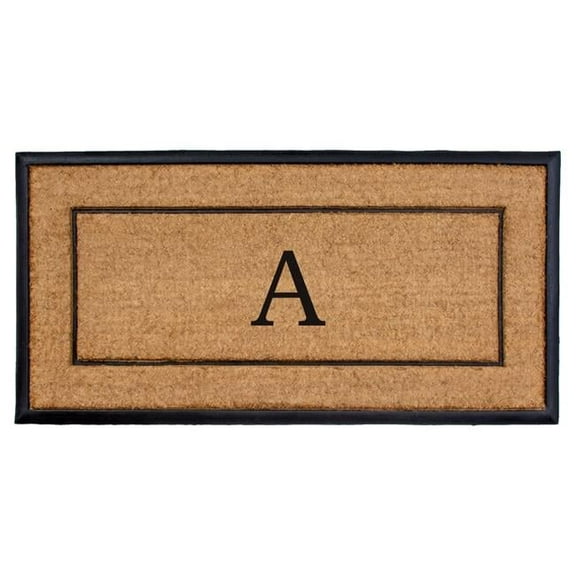 Calloway Mills 24 x 48 in. The General Monogram Rectangular Doormat, Natural & Black - Letter A