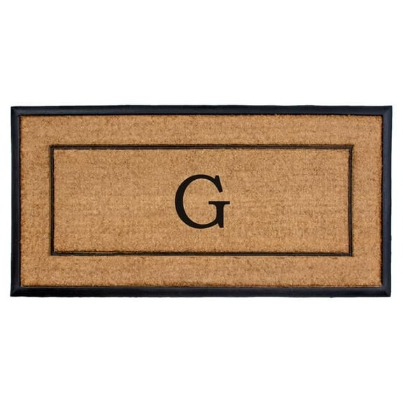 Calloway Mills 24 x 48 in. The General Monogram Rectangular Doormat, Natural & Black - Letter G