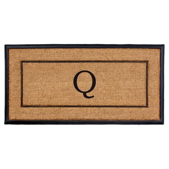 Calloway Mills 24 x 48 in. The General Monogram Rectangular Doormat, Natural & Black - Letter Q