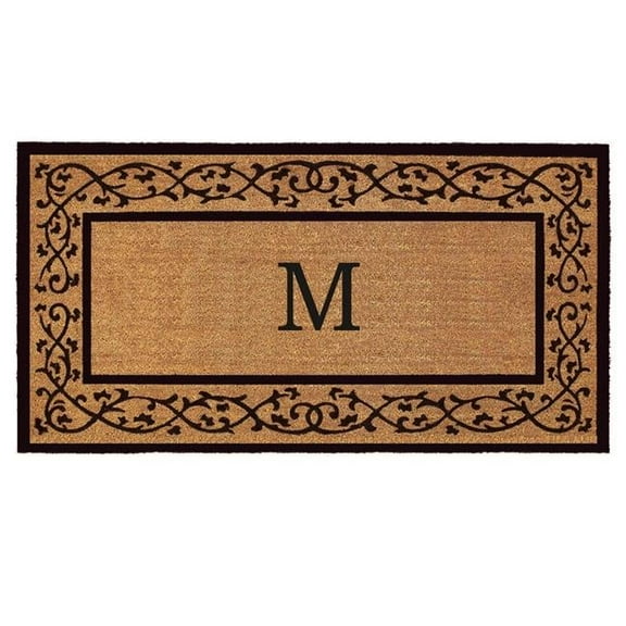 Calloway Mills 30 x 48 in. Abbington Monogram Rectangular Doormat, Natural & Black - Letter M