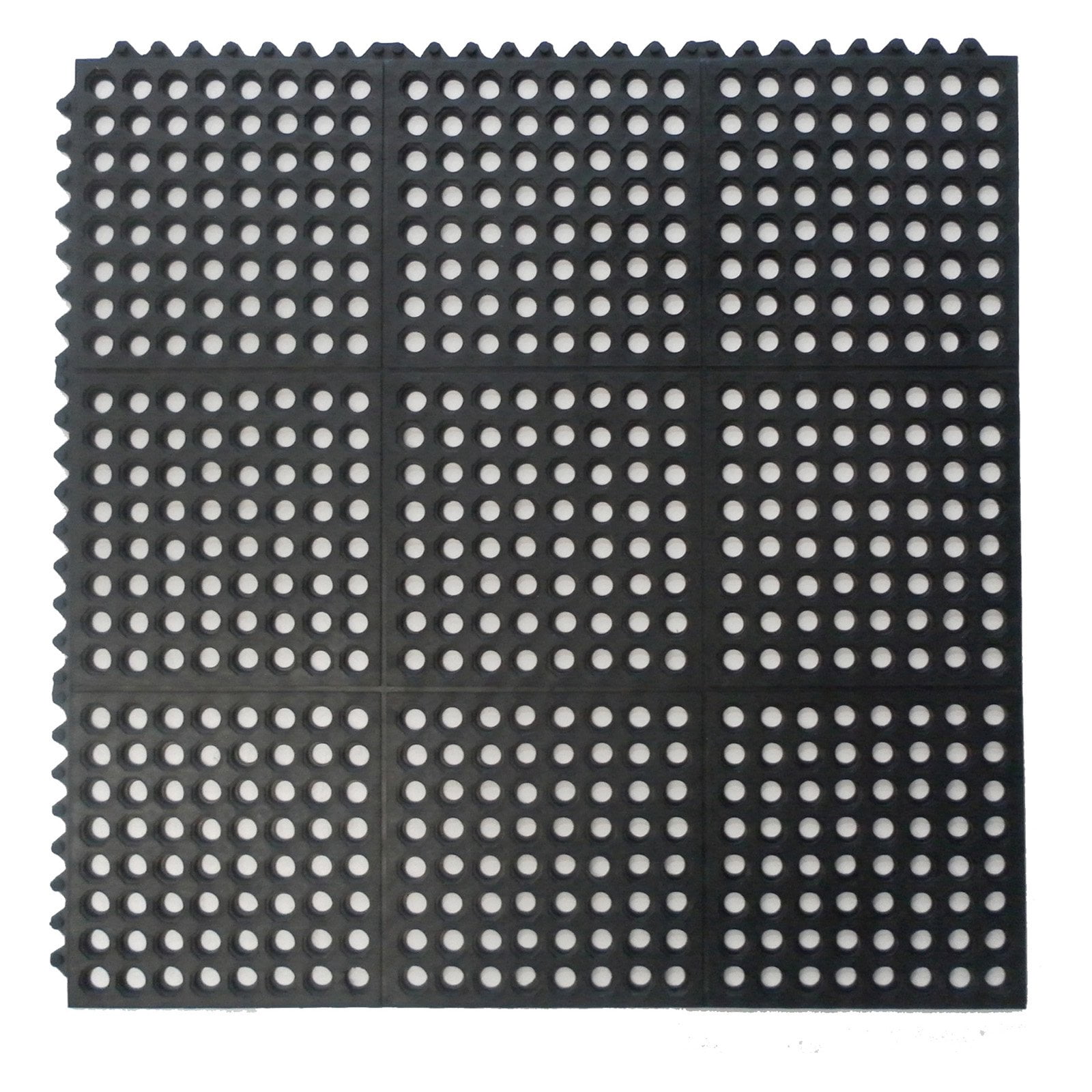 Calloway Mills 36" x 36" Black Interlocking Rubber Floor Mats