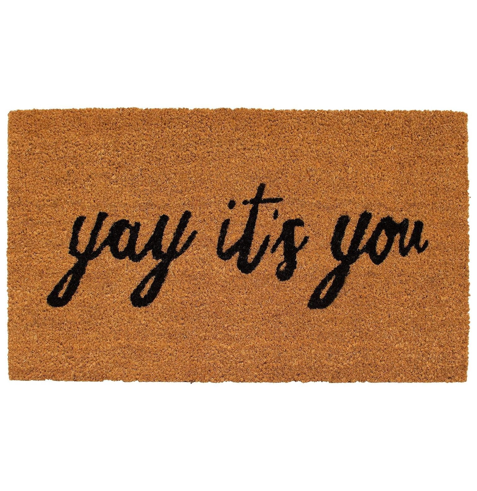 Calloway Mills AZ106051729 Yay It's You Doormat, 17" x 29", Natural/Black
