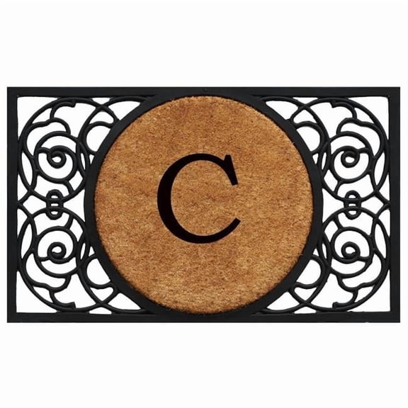 Calloway Mills Armada Circle Monogram Outdoor Doormat 18" x 30" (Letter C)