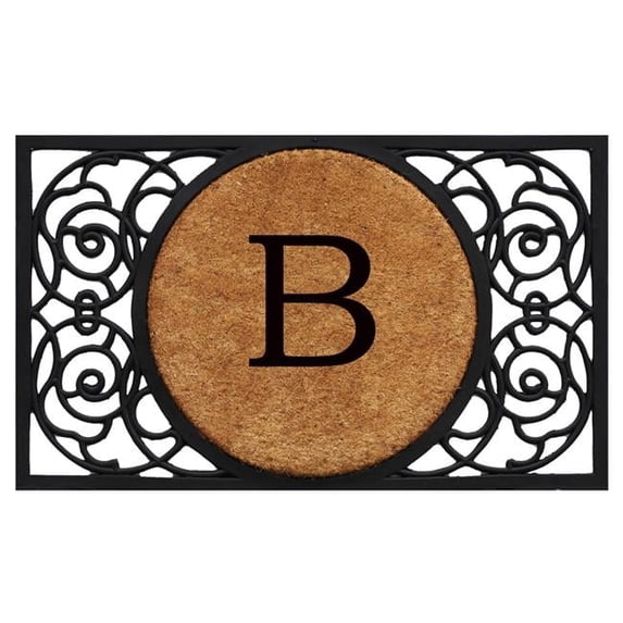 Calloway Mills Armada Circle Monogram Outdoor Doormat 22" x 36" (Letter B)