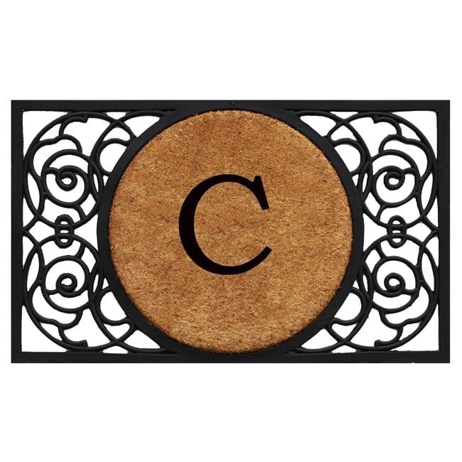 Calloway Mills Armada Circle Monogram Outdoor Doormat 22" x 36" (Letter C)