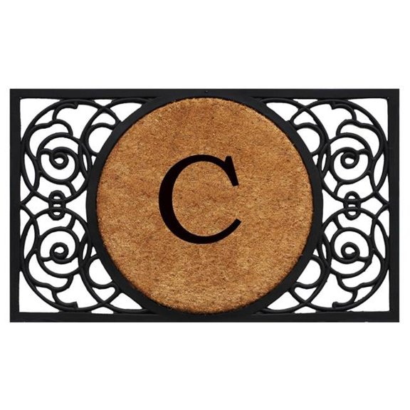 Calloway Mills Armada Circle Monogram Outdoor Doormat 22" x 36" (Letter C)