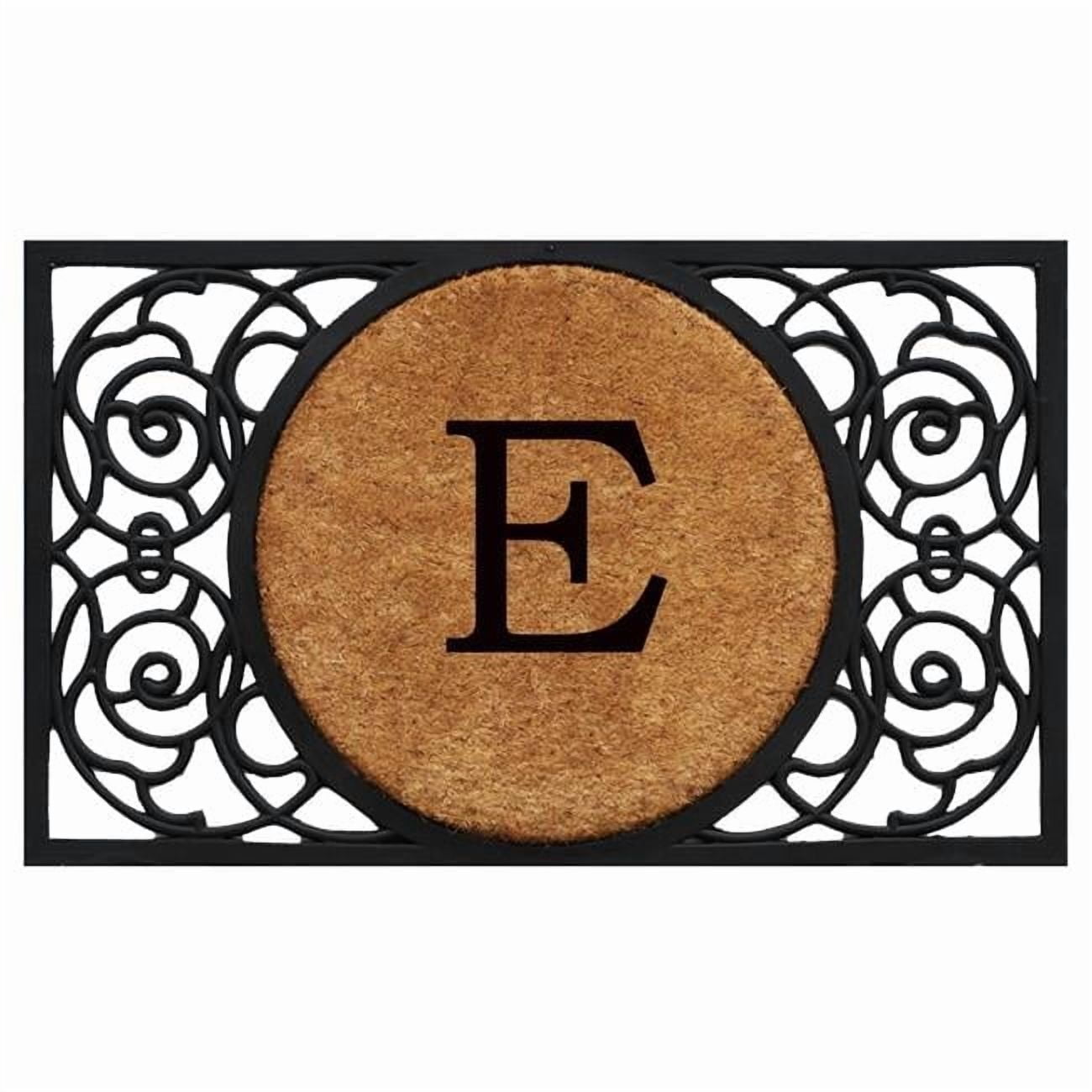 Calloway Mills Armada Circle Monogram Outdoor Doormat 22" x 36" (Letter E)