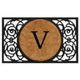 thumbnail image 1 of Calloway Mills Armada Circle Monogram Outdoor Doormat 22" x 36" (Letter V), 1 of 6