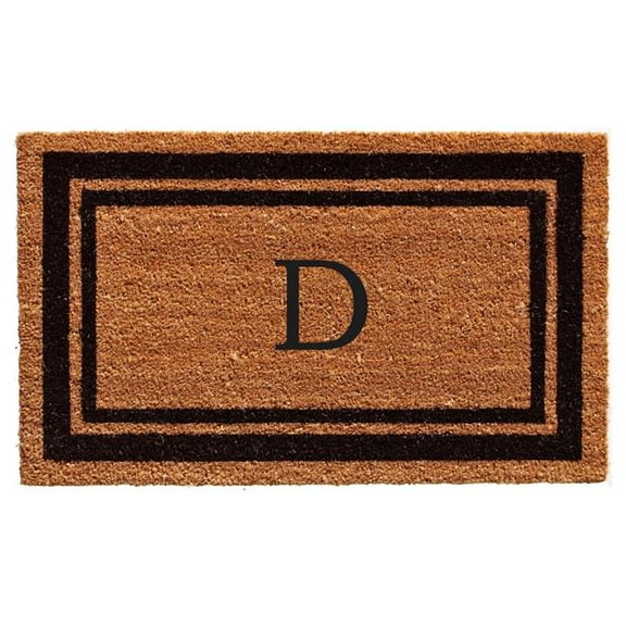 Calloway Mills Black Border 18" x 30" Monogram Outdoor Doormat (Letter D)