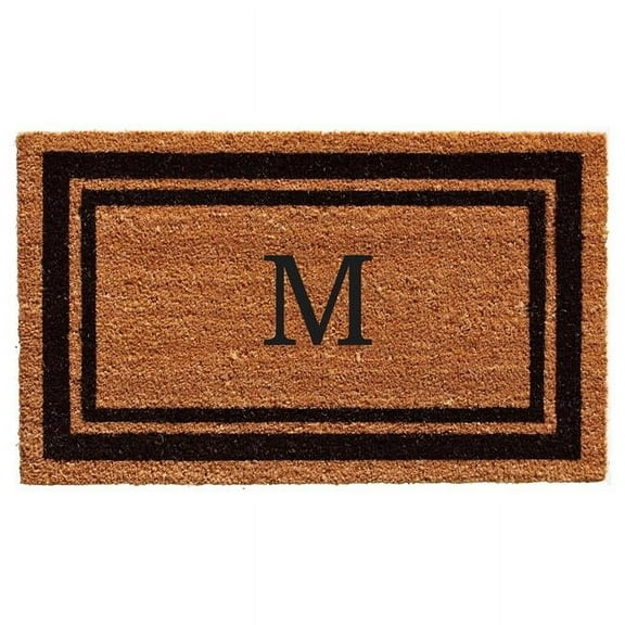 Calloway Mills Black Border 18" x 30" Monogram Outdoor Doormat (Letter M)