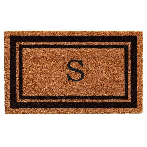Calloway Mills Black Border 18" x 30" Monogram Outdoor Doormat (Letter S)