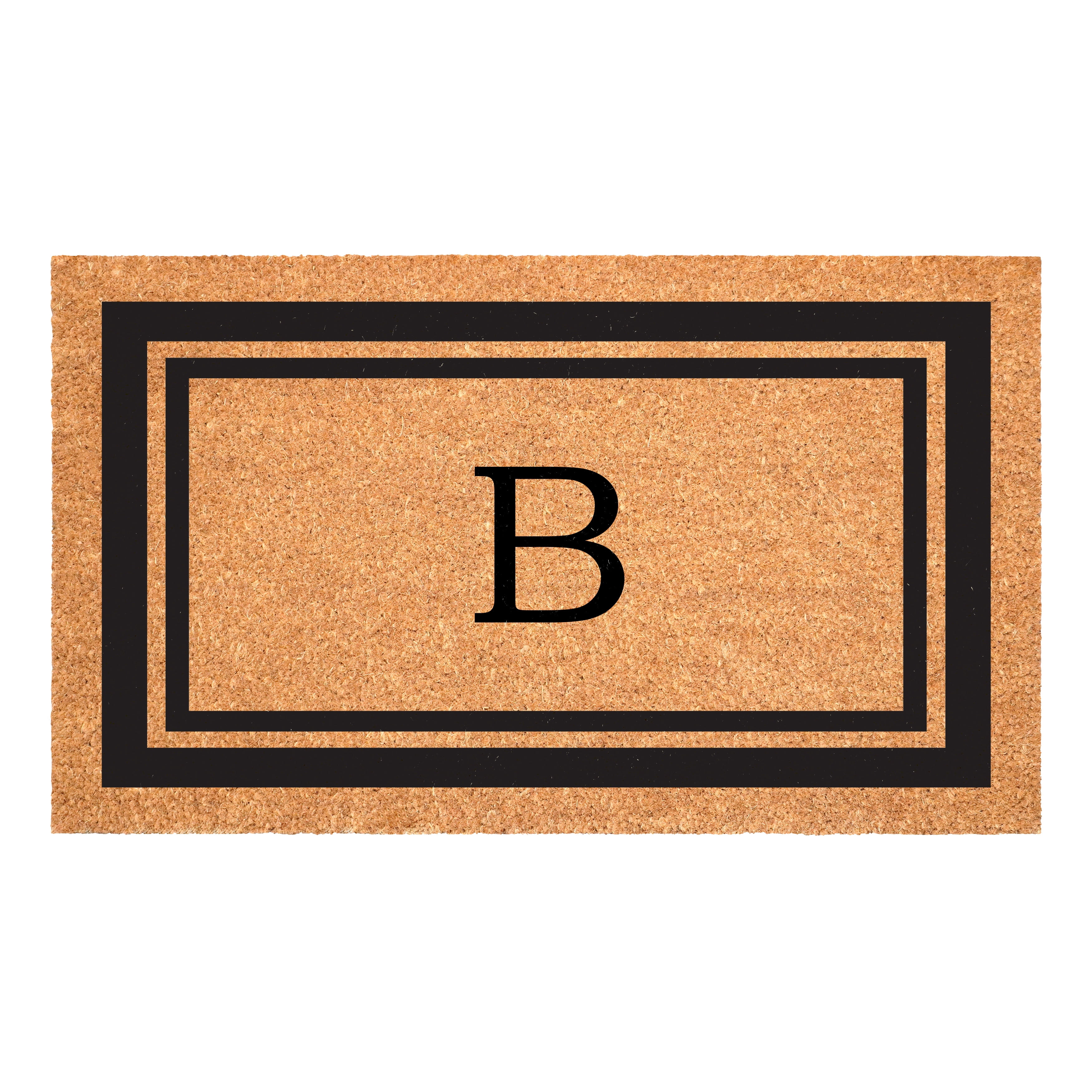 Calloway Mills Black Border 24" x 36" Monogram Outdoor Doormat (Letter B)