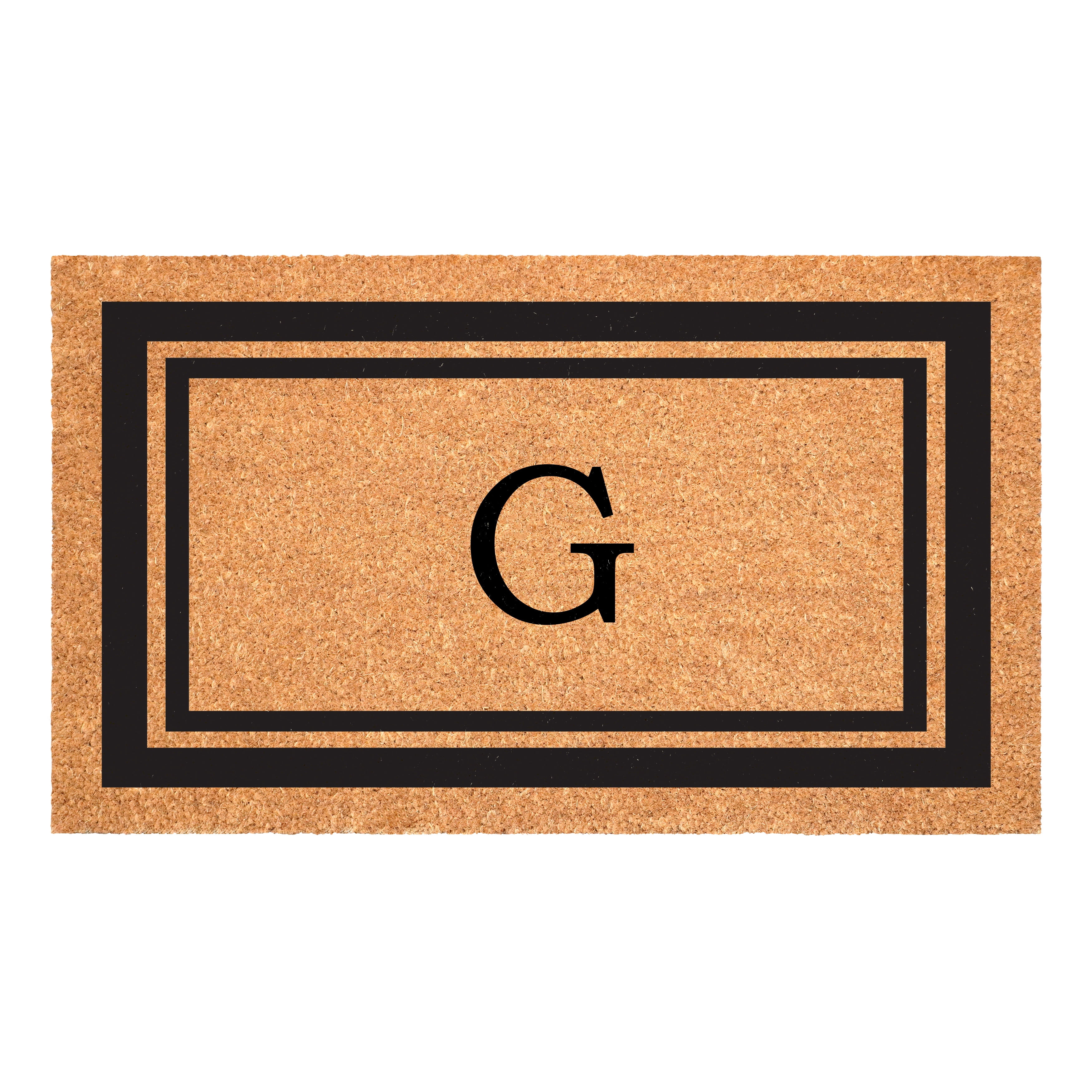 Calloway Mills Black Border 24" x 36" Monogram Outdoor Doormat (Letter G)