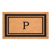 Calloway Mills Black Border 24" x 36" Monogram Outdoor Doormat Letter P