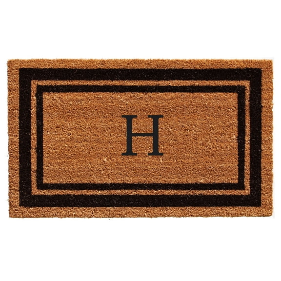 Calloway Mills Black Border 30" x 48" Monogram Doormat (Letter H)