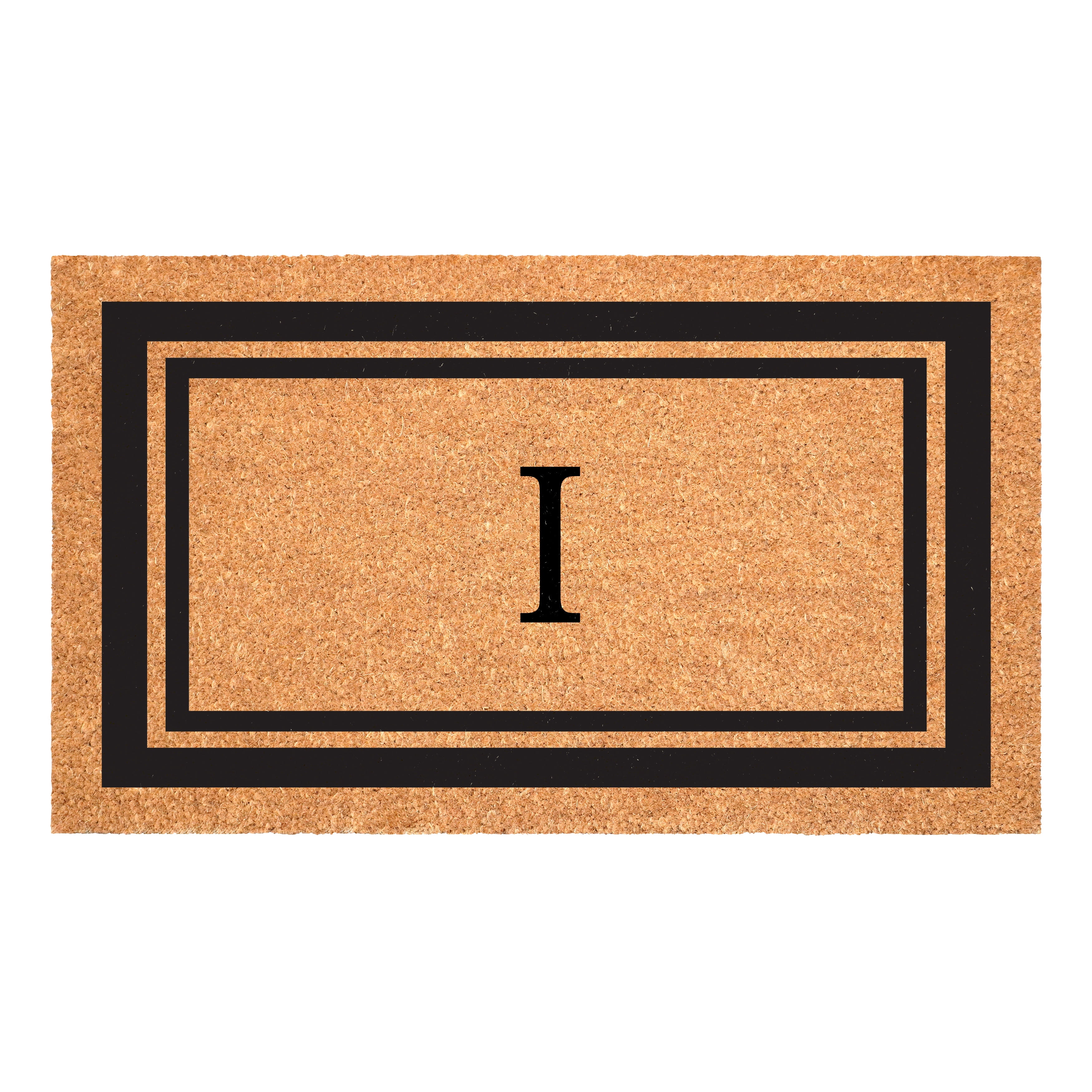 Calloway Mills Black Border 30" x 48" Monogram Doormat (Letter I)