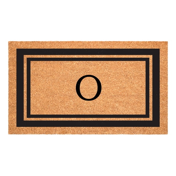 Calloway Mills Black Border 30" x 48" Monogram Doormat (Letter O)