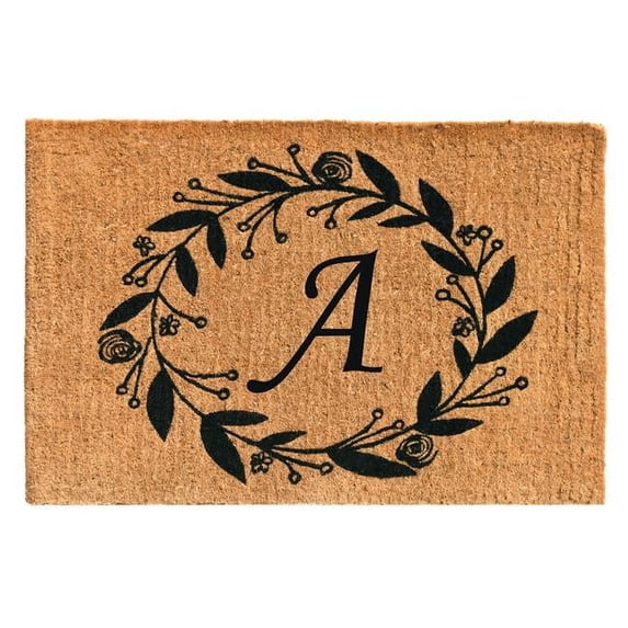 Calloway Mills Black Rose Outdoor Doormat 24" x 36" x 1.5" (Letter A)