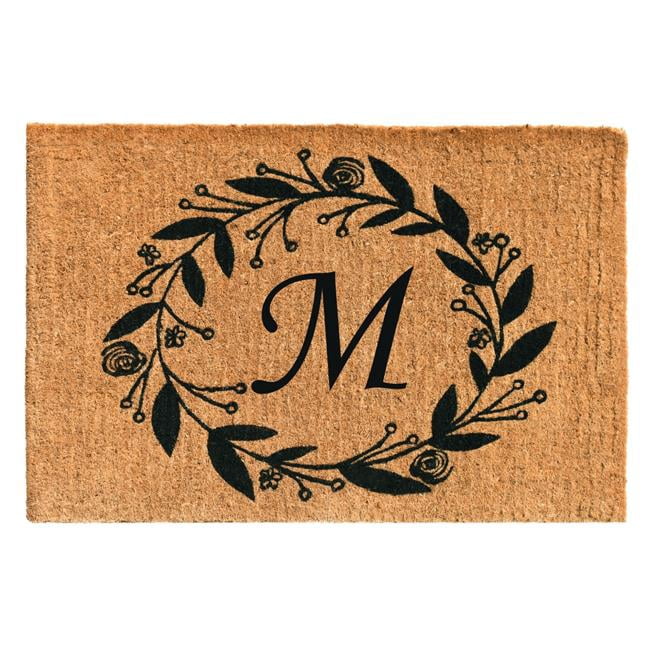 Calloway Mills Black Rose Outdoor Doormat 24" x 36" x 1.5" (Letter M)