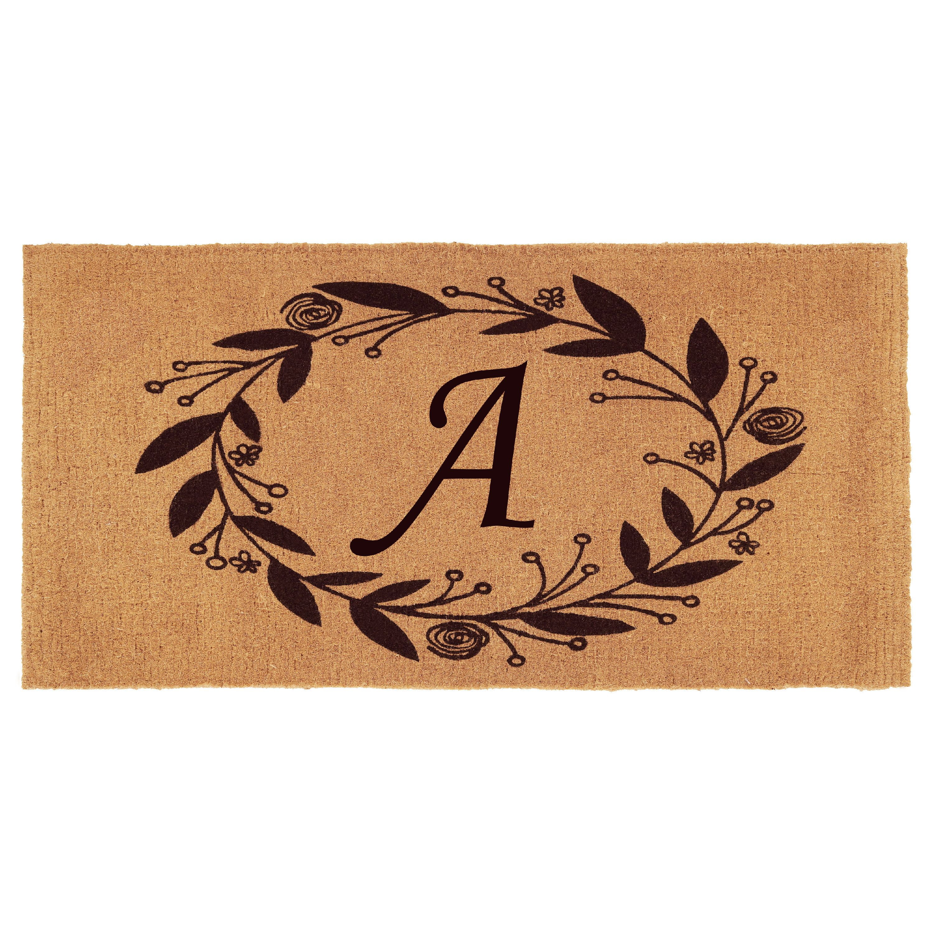 Calloway Mills Black Rose Outdoor Doormat 3' x 6' x 1.5" (Letter A)