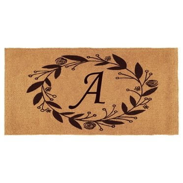 Calloway Mills Black Rose Outdoor Doormat 3' x 6' x 1.5" (Letter A)
