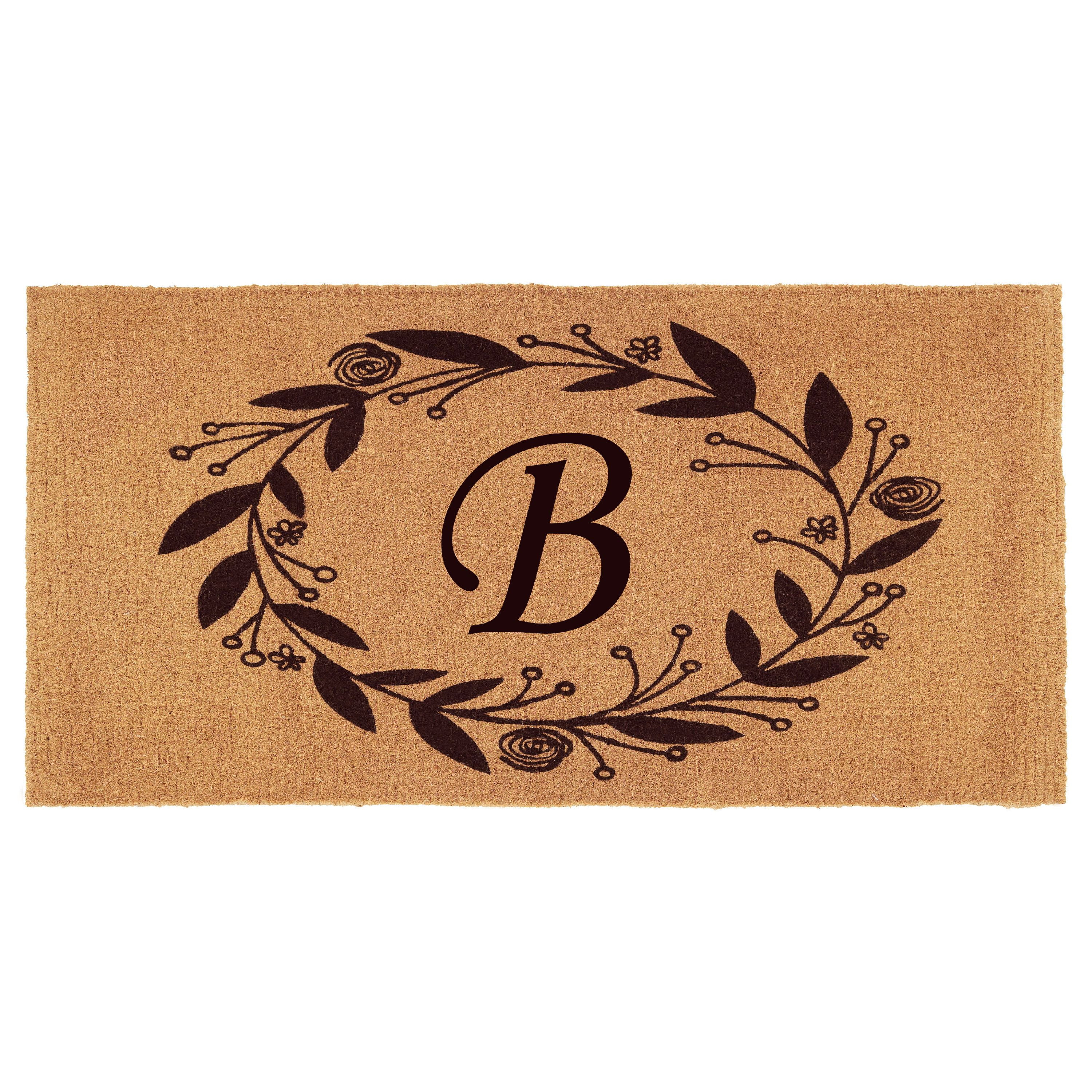 Calloway Mills Black Rose Outdoor Doormat 3' x 6' x 1.5" (Letter B)