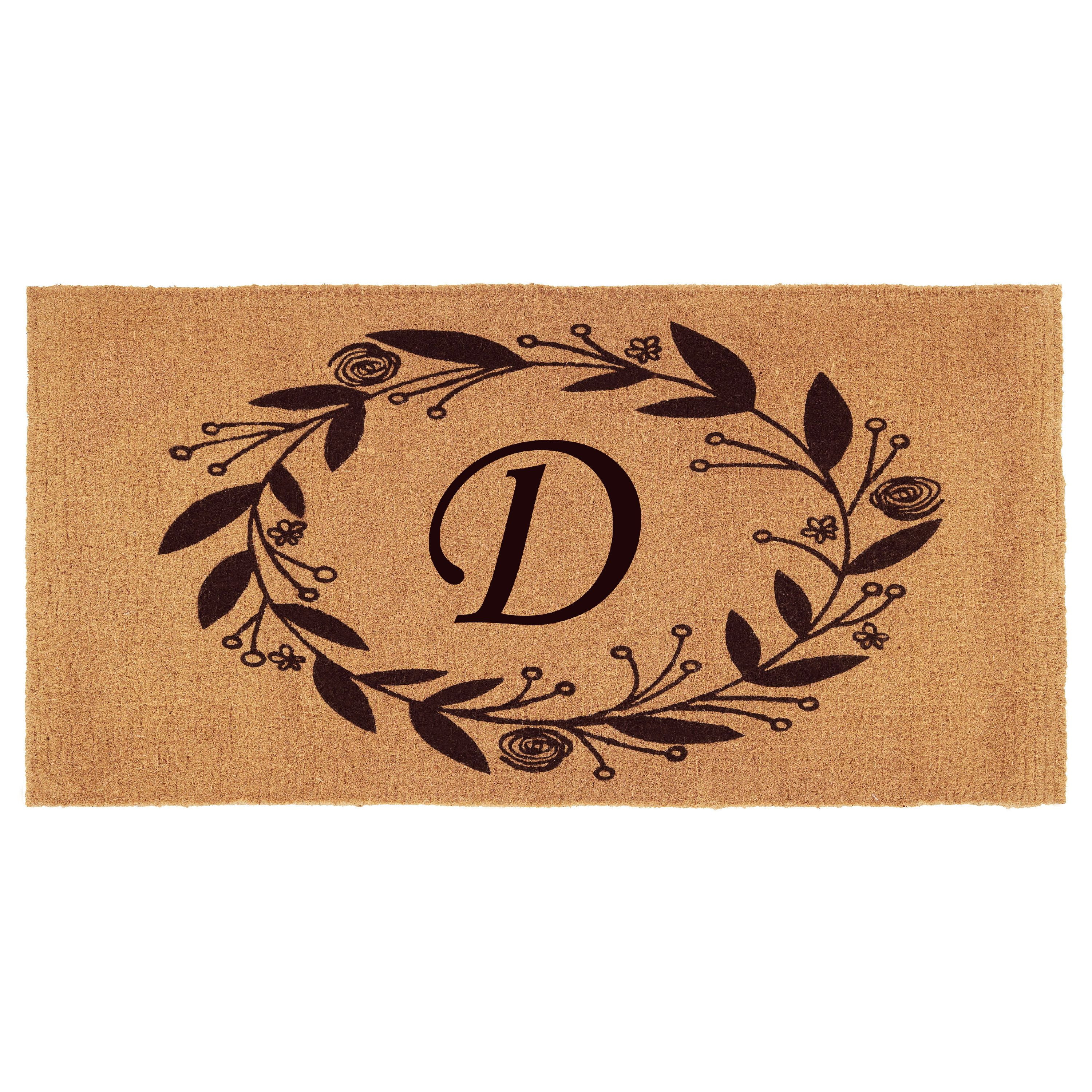 Calloway Mills Black Rose Outdoor Doormat 3' x 6' x 1.5" (Letter D)