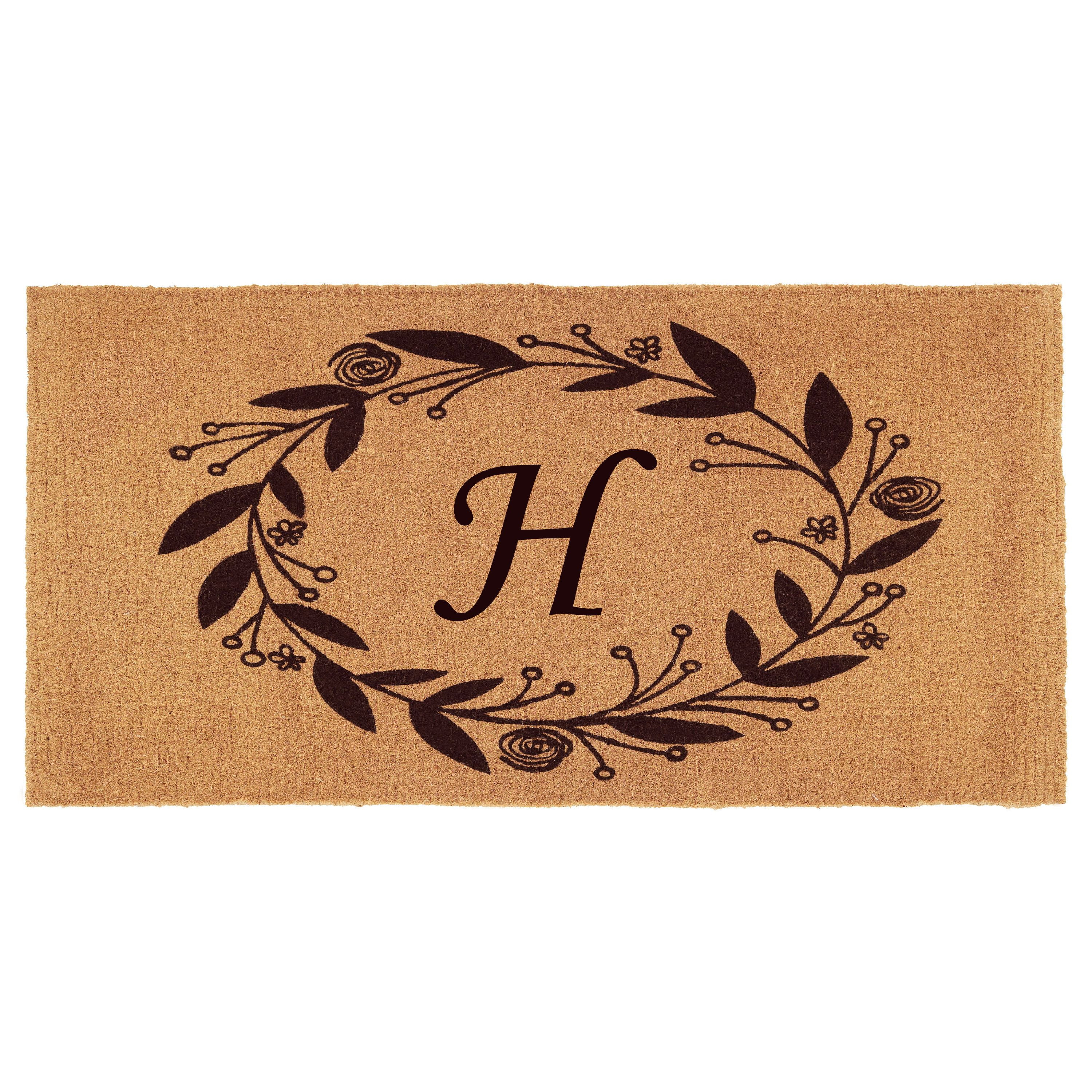 Calloway Mills Black Rose Outdoor Doormat 3' x 6' x 1.5" (Letter H)