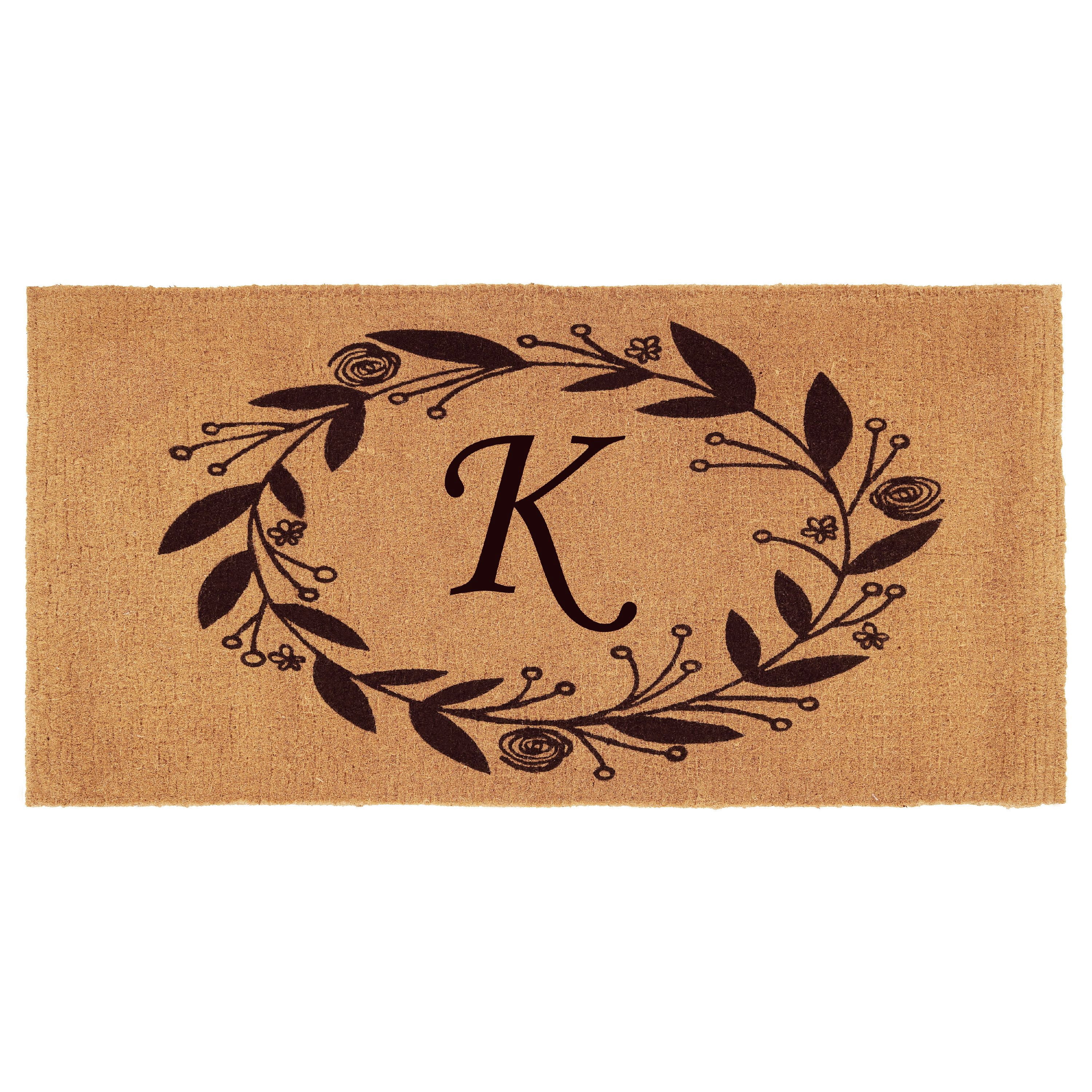 Calloway Mills Black Rose Outdoor Doormat 3' x 6' x 1.5" (Letter K)