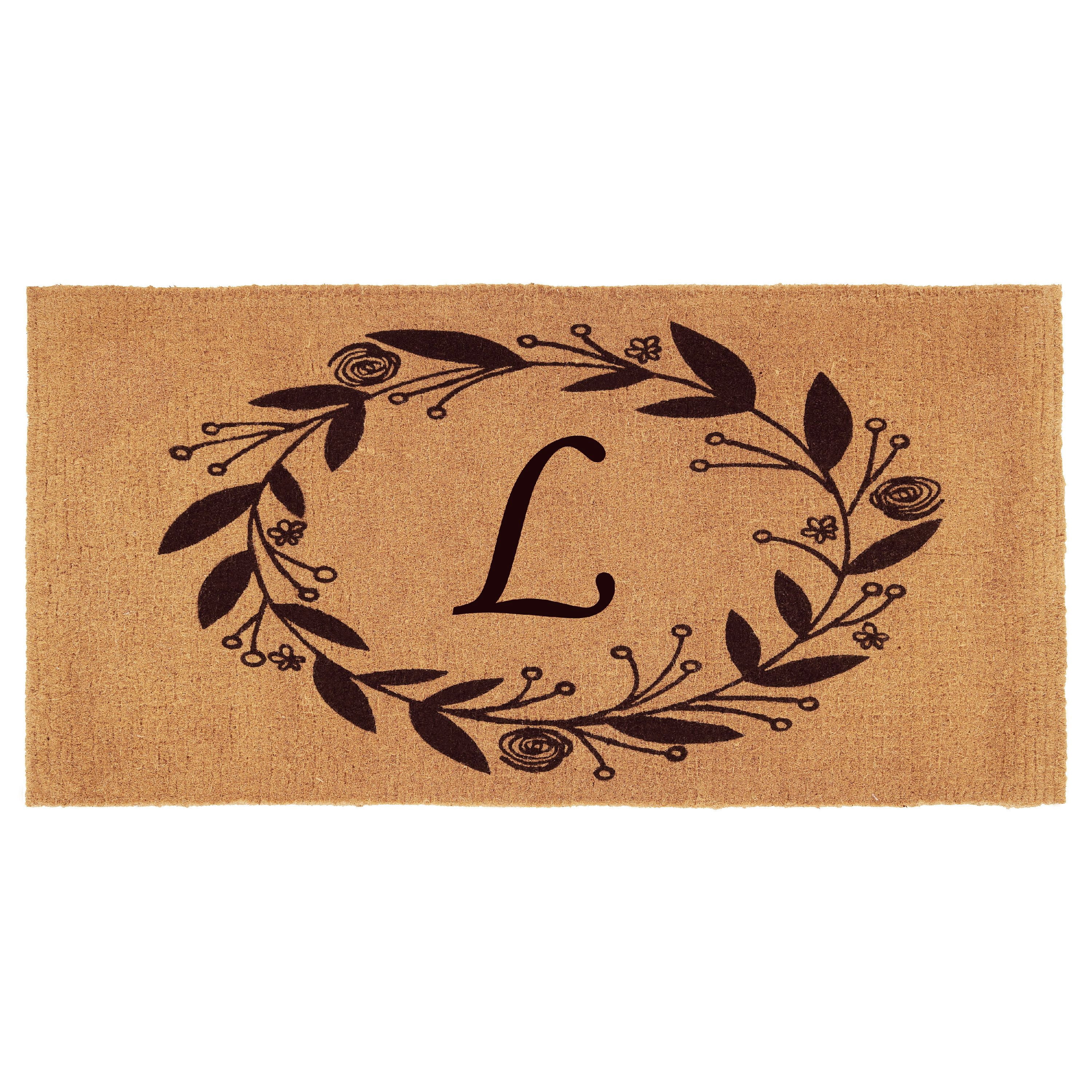 Calloway Mills Black Rose Outdoor Doormat 3' x 6' x 1.5" (Letter L)