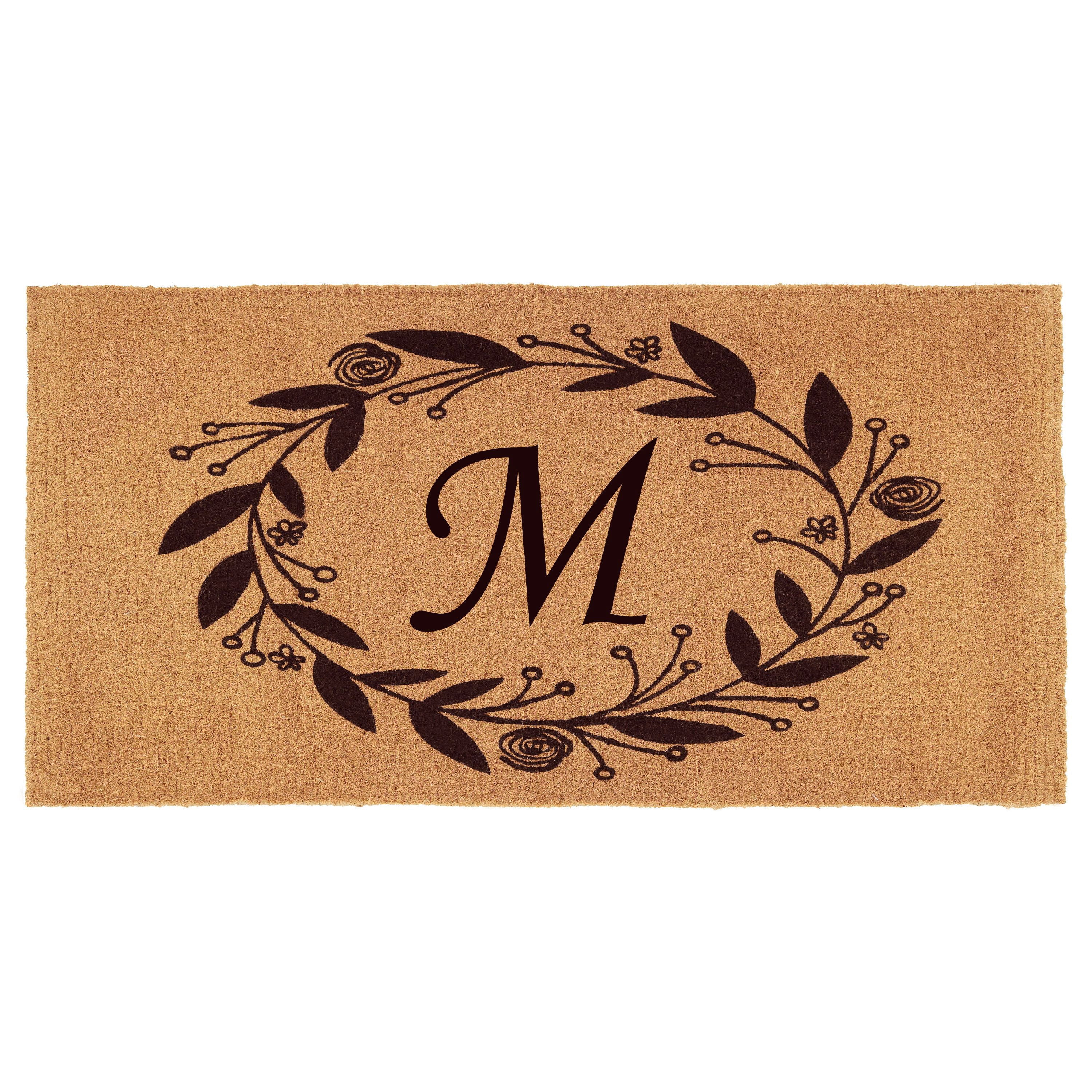 Calloway Mills Black Rose Outdoor Doormat 3' x 6' x 1.5" (Letter M)